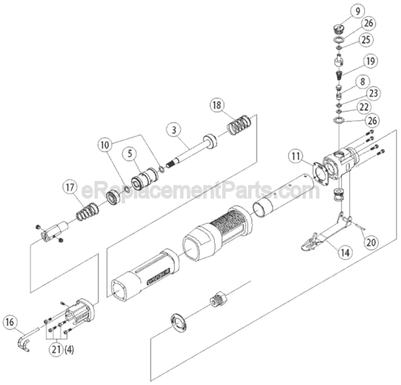 Page A Diagram and Parts List for PTX5  Porter Cable Reciprocating Saw